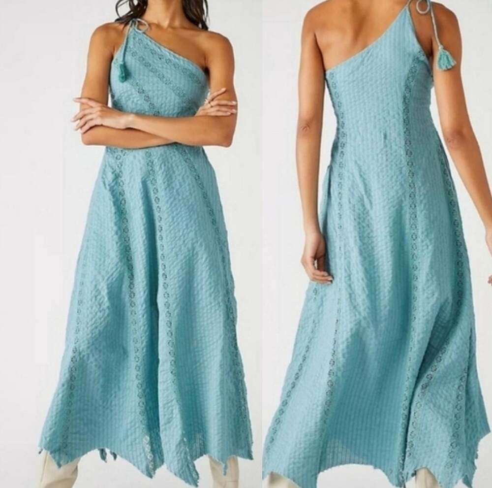 Free People Bella Maxi Dress One Shoulder Lace Detail